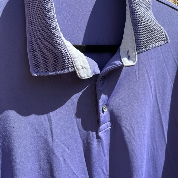 Men's Greyson Polo Shirt Purple Solid XL Stretch Light Breath Golf STAIN Active - Picture 9 of 12